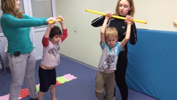 Дети с ОВЗ. Проект "Социализация".  Занятие АФК. Упражнения с гимнастической палкой