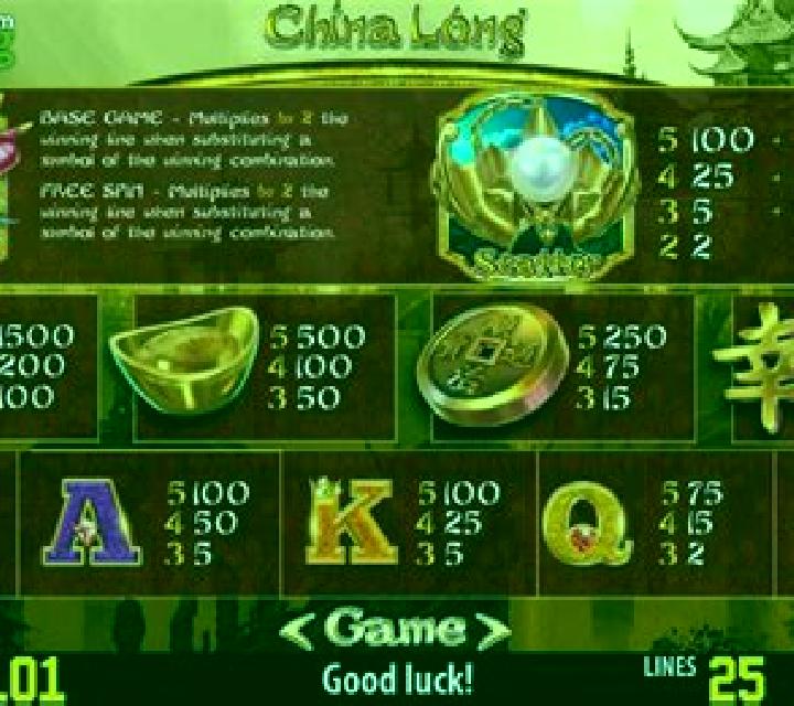 China Long HD slot