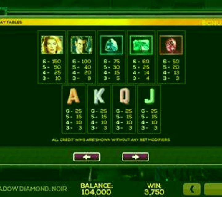 Shadow Diamond Noir slot